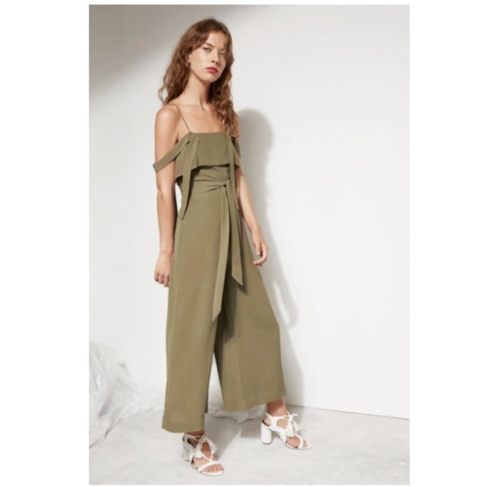 C/Meo Olive Green Wideleg Jumpsuit